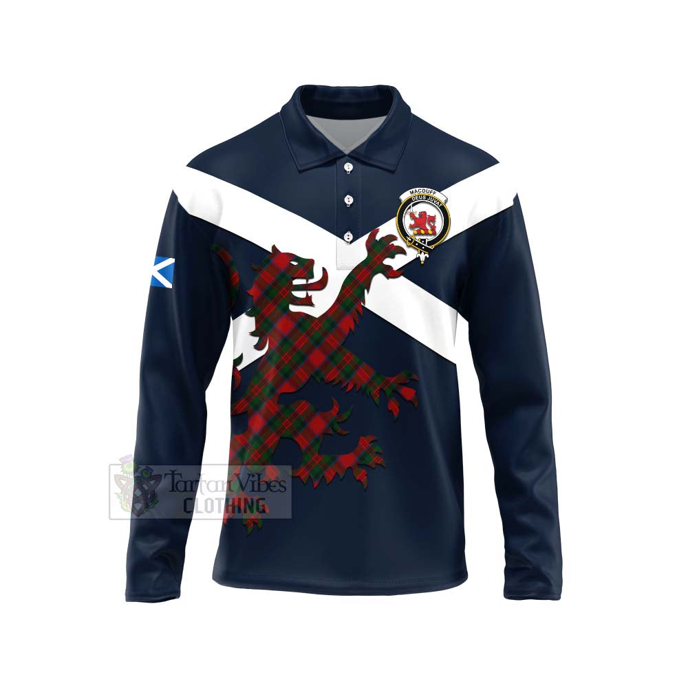 Tartan Vibes Clothing MacDuff (McDuff) Tartan Lion Rampant Long Sleeve Polo Shirt – Proudly Display Your Heritage with Alba Gu Brath and Clan Name