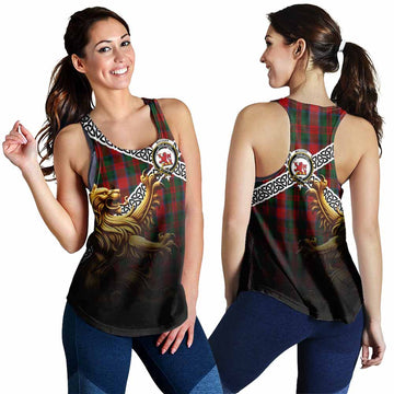 MacDuff (McDuff) Crest Tartan Women's Racerback Tanks with Golden Lion Emblem Celtic Style 4XL - Tartan Vibes Clothing