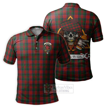 MacDuff (McDuff) Tartan Polo Shirt with Family Crest and Bearded Skull Holding Bottles of Whiskey