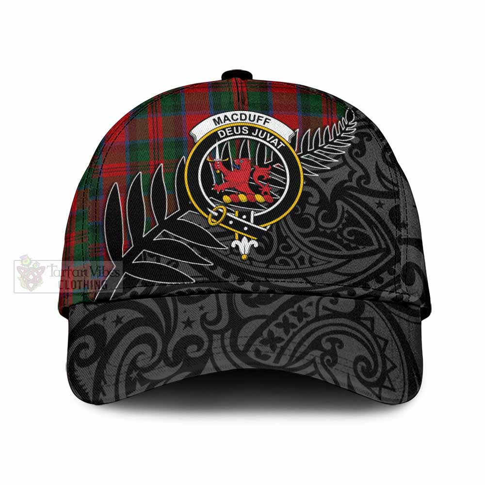 Tartan Vibes Clothing MacDuff (McDuff) Tartan Classic Cap with New Zealand Silver Fern Half Style