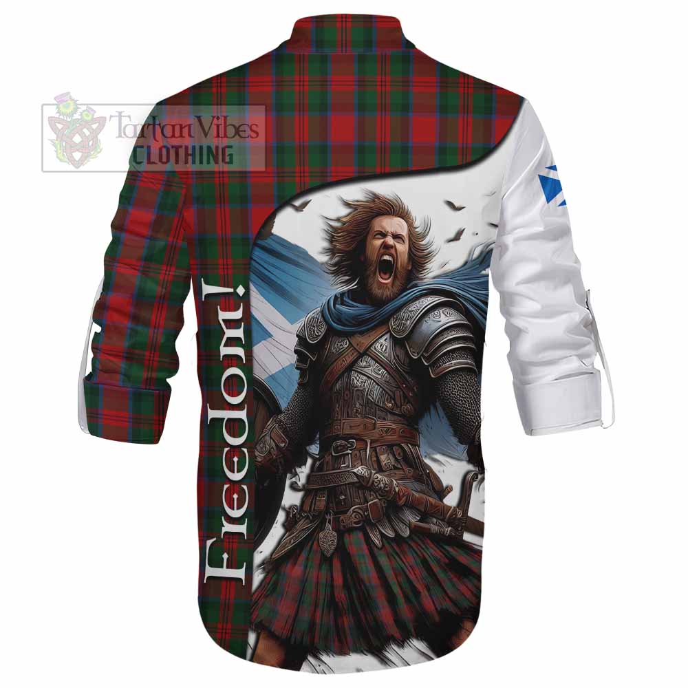 Tartan Vibes Clothing MacDuff (McDuff) Crest Tartan Ghillie Kilt Shirt Inspired by the Freedom of Scottish Warrior