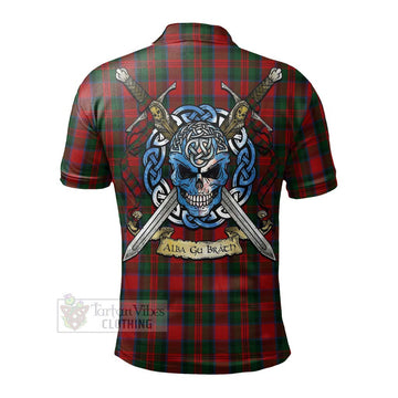 MacDuff (McDuff) Tartan Polo Shirt with Family Crest Celtic Skull Style