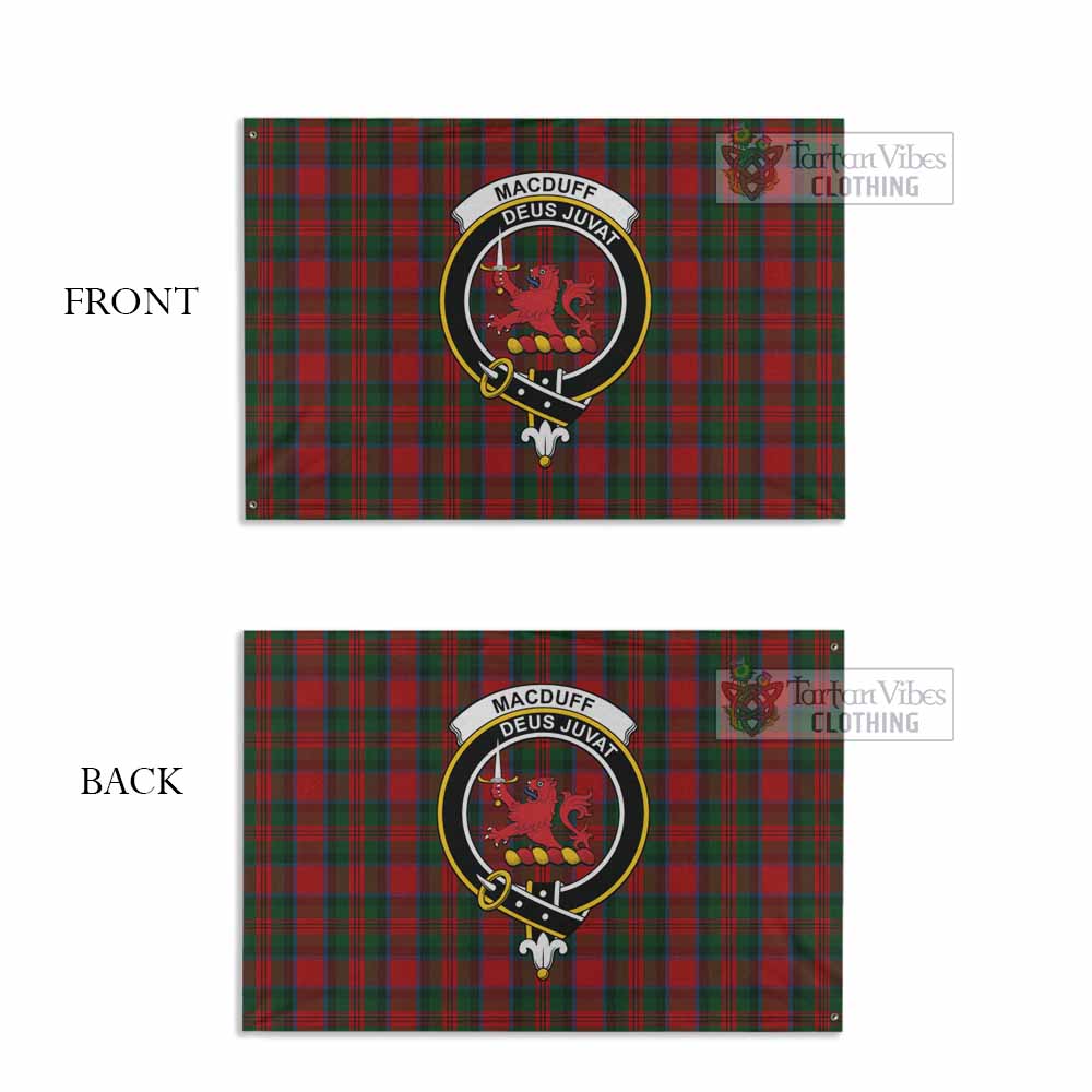 Tartan Vibes Clothing MacDuff (McDuff) Tartan House Flag with Family Crest