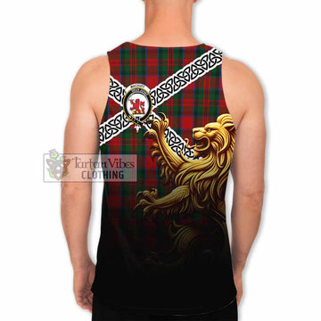 MacDuff (McDuff) Crest Tartan Men's Tank Top with Golden Lion Emblem Celtic Style - Tartan Vibes Clothing