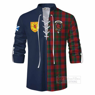 MacDuff (McDuff) Tartan Ghillie Kilt Shirt Alba with Scottish Lion Royal Arm Half Style