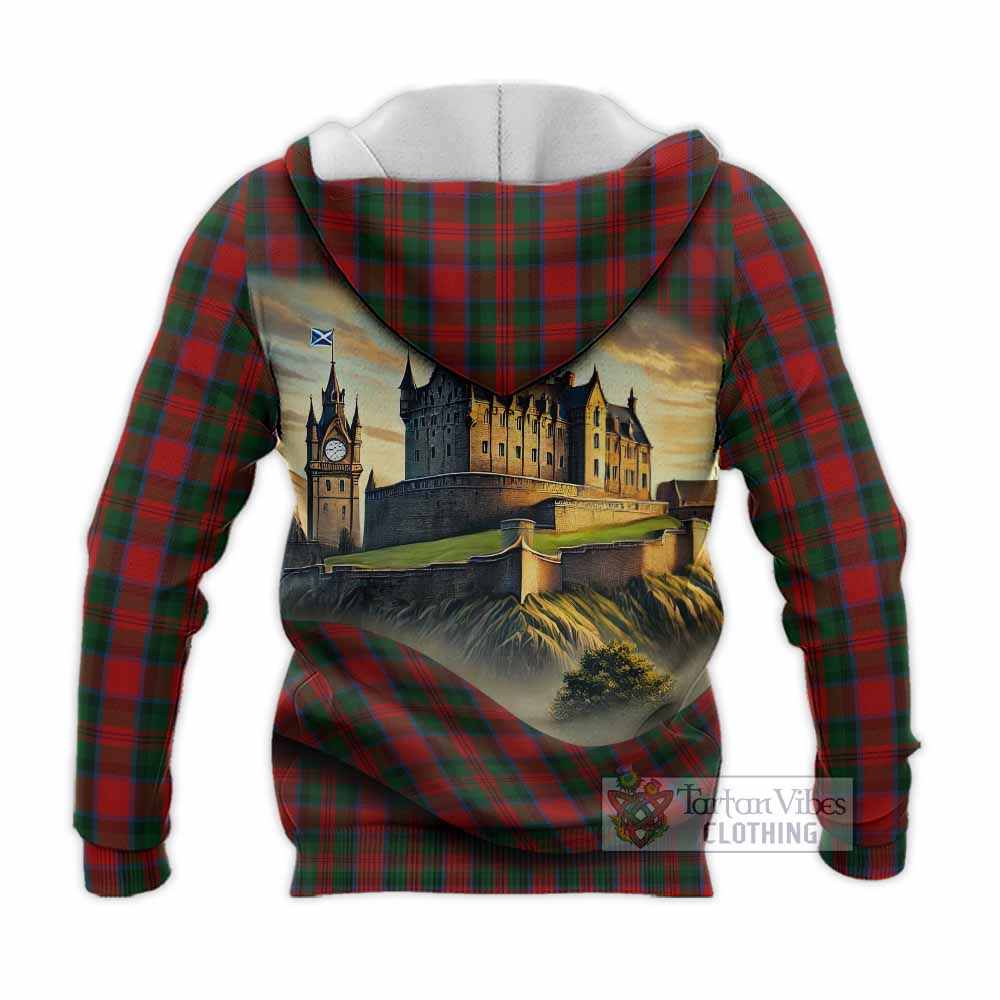 MacDuff (McDuff) Tartan Family Crest Knitted Hoodie with Scottish Ancient Castle Style - Tartan Vibes Clothing
