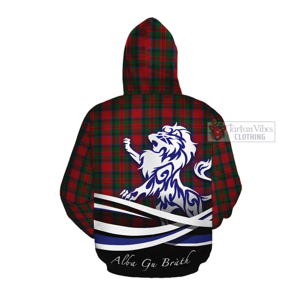 Tartan Vibes Clothing MacDuff (McDuff) Tartan Cotton Hoodie with Alba Gu Brath Regal Lion Emblem