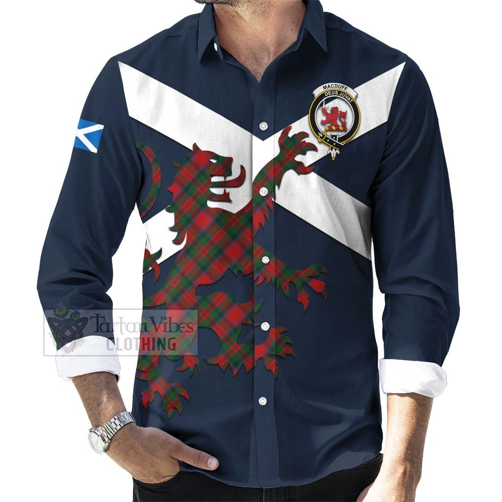 Tartan Vibes Clothing MacDuff (McDuff) Tartan Lion Rampant Long Sleeve Button Shirt – Proudly Display Your Heritage with Alba Gu Brath and Clan Name