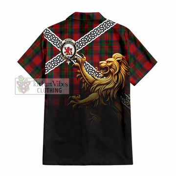 MacDuff (McDuff) Crest Tartan Hawaiian Shirt with Golden Lion Emblem Celtic Style - Tartan Vibes Clothing