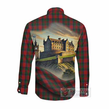 MacDuff (McDuff) Tartan Family Crest Long Sleeve Button Shirt with Scottish Ancient Castle Style Men's Shirt - Tartan Vibes Clothing