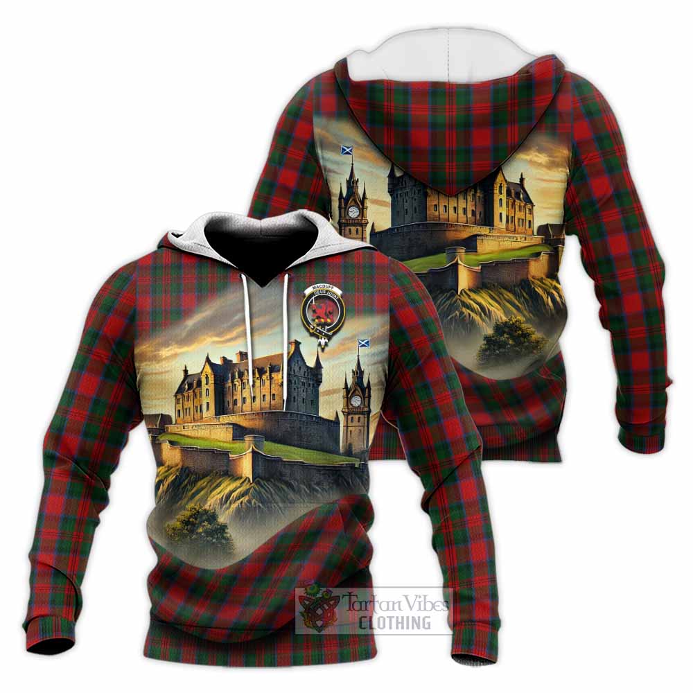 MacDuff (McDuff) Tartan Family Crest Knitted Hoodie with Scottish Ancient Castle Style - Tartan Vibes Clothing