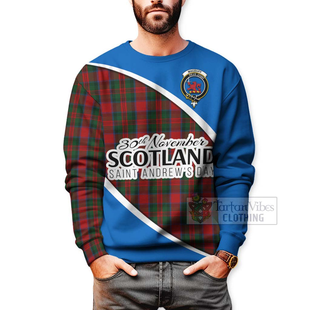 Tartan Vibes Clothing MacDuff (McDuff) Family Crest Tartan Sweatshirt Celebrate Saint Andrew's Day in Style