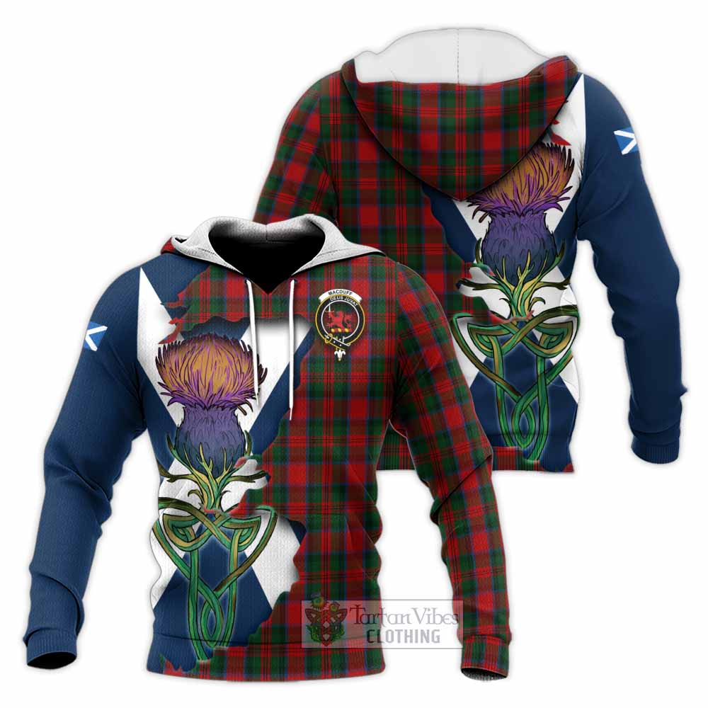 MacDuff (McDuff) Tartan Family Crest Knitted Hoodie Scottish Thistle Celtic Inspired - Tartan Vibes Clothing