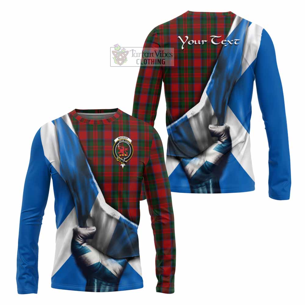 Tartan Vibes Clothing MacDuff (McDuff) Tartan Long Sleeve T-Shirt with Family Crest Scotland Patriotic Style