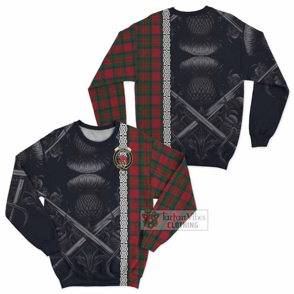 Tartan Vibes Clothing MacDuff (McDuff) Tartan Sweatshirt with Family Crest Cross Sword Thistle Celtic Vibes