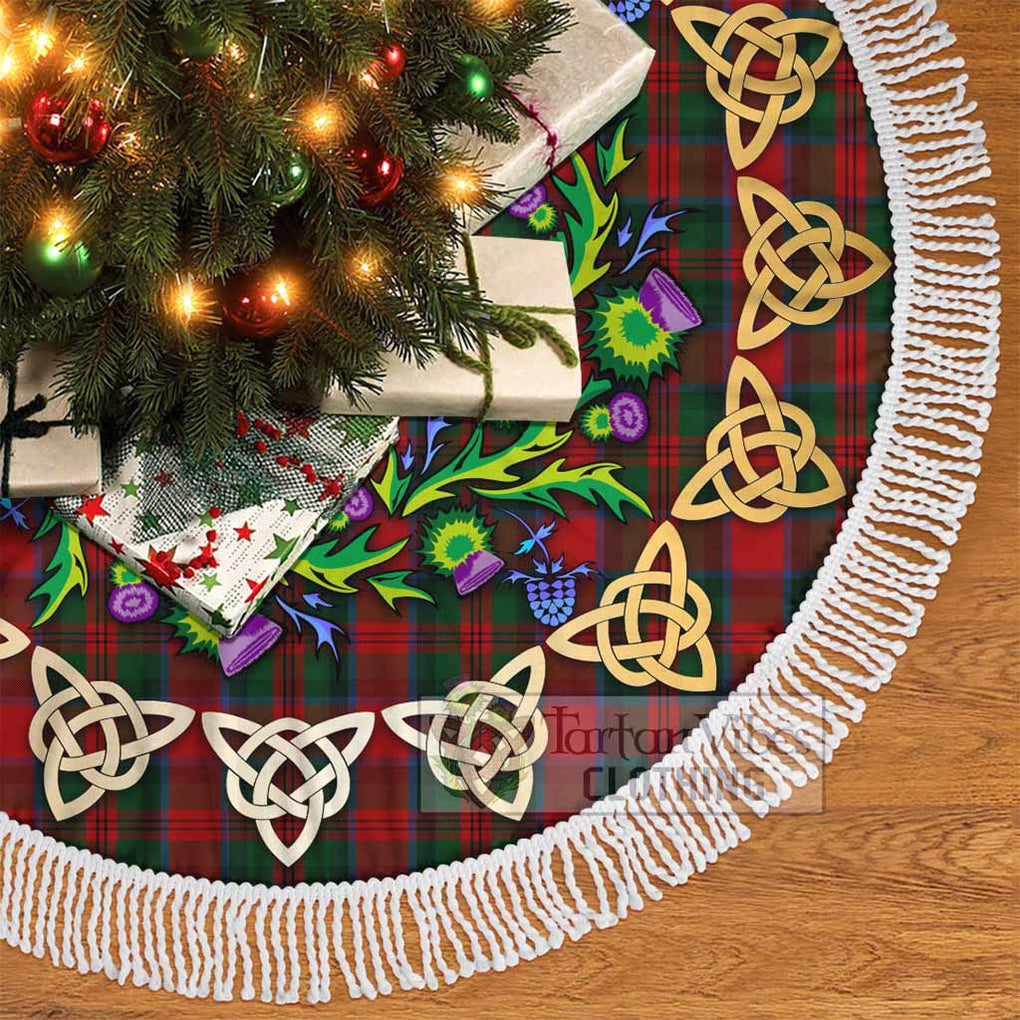 MacDuff (McDuff) Tartan Christmas Tree Skirt with Thistle Celtic Knot Style - Tartan Vibes Clothing
