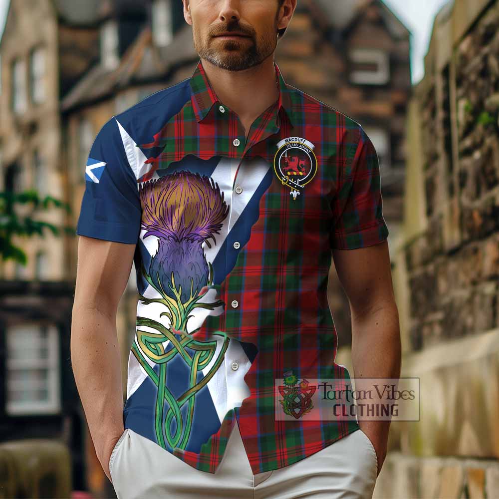MacDuff (McDuff) Tartan Family Crest Hawaiian Shirt Scottish Thistle Celtic Inspired - Tartan Vibes Clothing