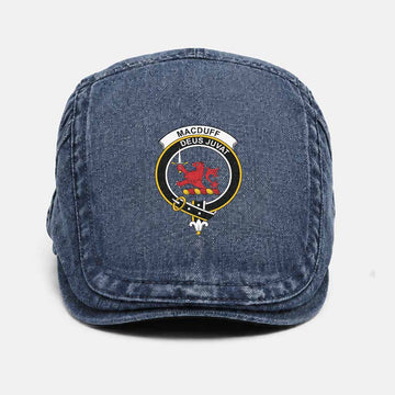 MacDuff (McDuff) Scottish Clan Crest Washed Flat Cap - Unisex Jeff Cap One Size (Adjustable) Dark Blue - Tartan Vibes Clothing