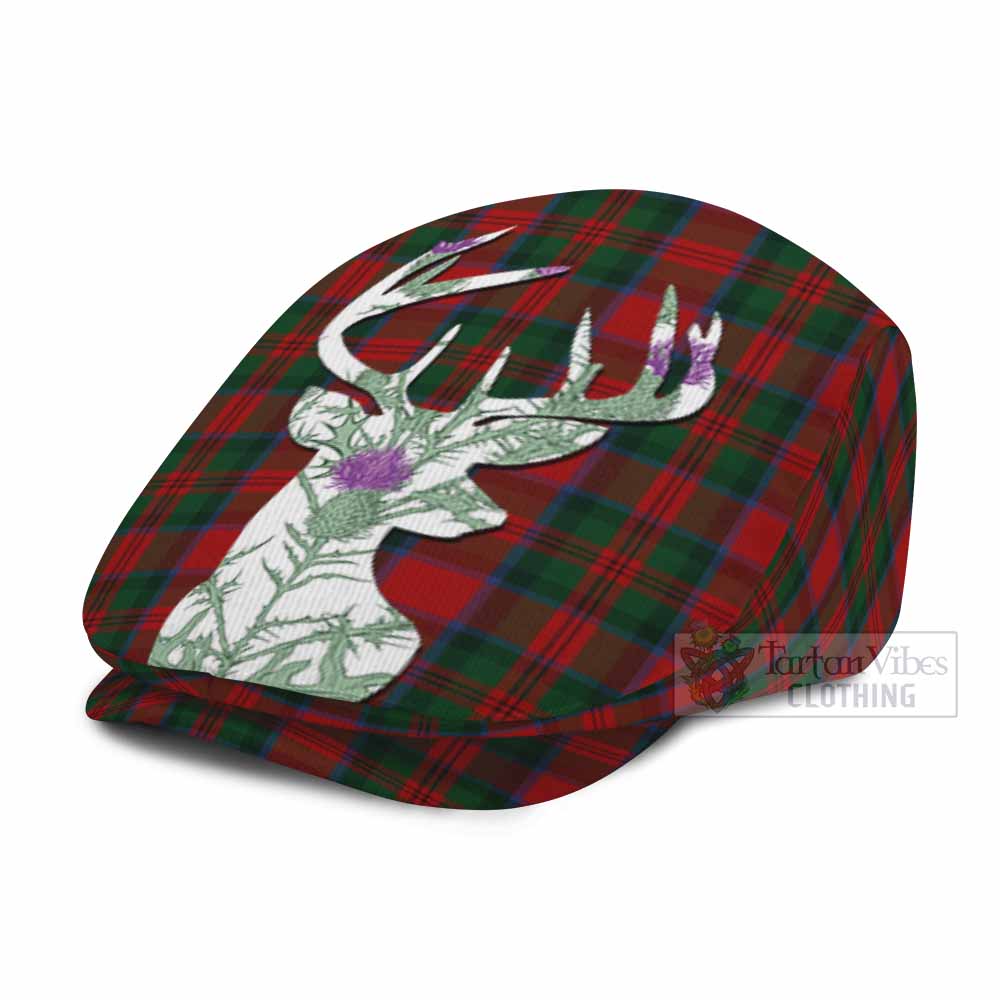 MacDuff (McDuff) Tartan Flat Cap, Jeff Cap Scottish Stag Thistle Floral Art - Tartan Vibes Clothing