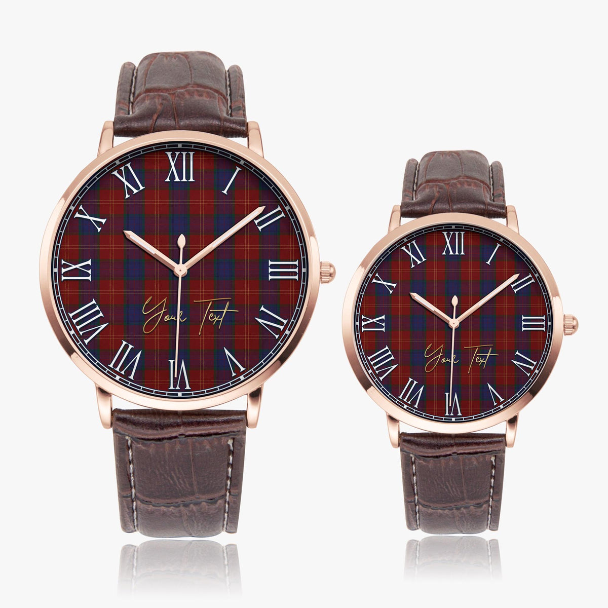 MacEdward (McEdward) Tartan Personalized Your Text Leather Trap Quartz Watch - Tartan Vibes Clothing