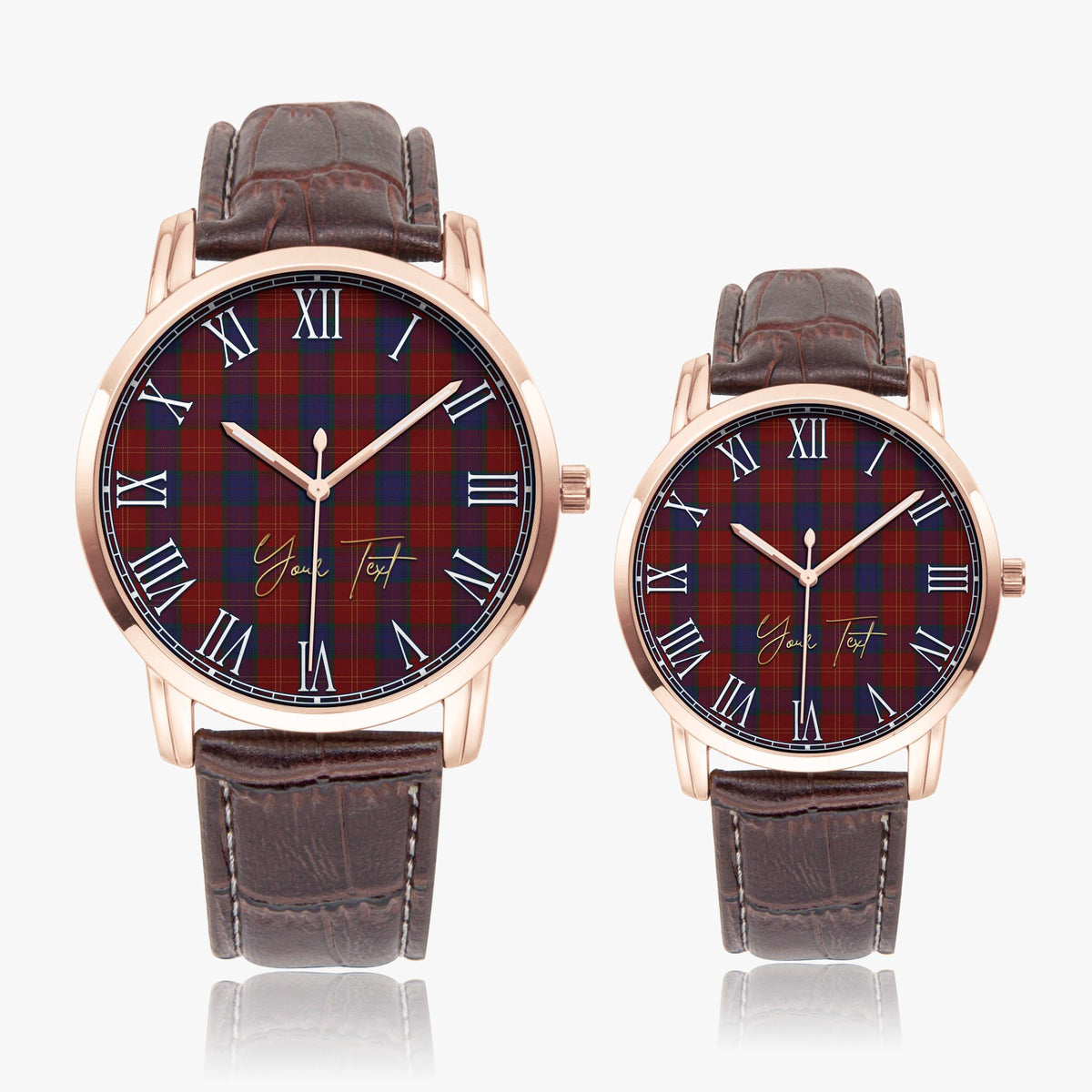 MacEdward (McEdward) Tartan Personalized Your Text Leather Trap Quartz Watch - Tartan Vibes Clothing