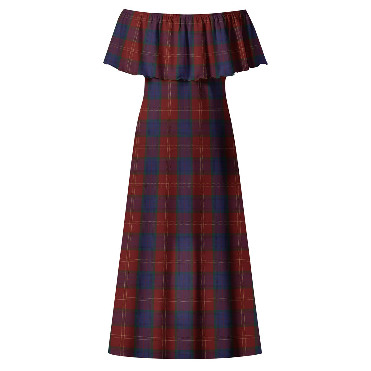MacEdward (McEdward) Tartan Off Shoulder Long Dress - Tartan Vibes Clothing