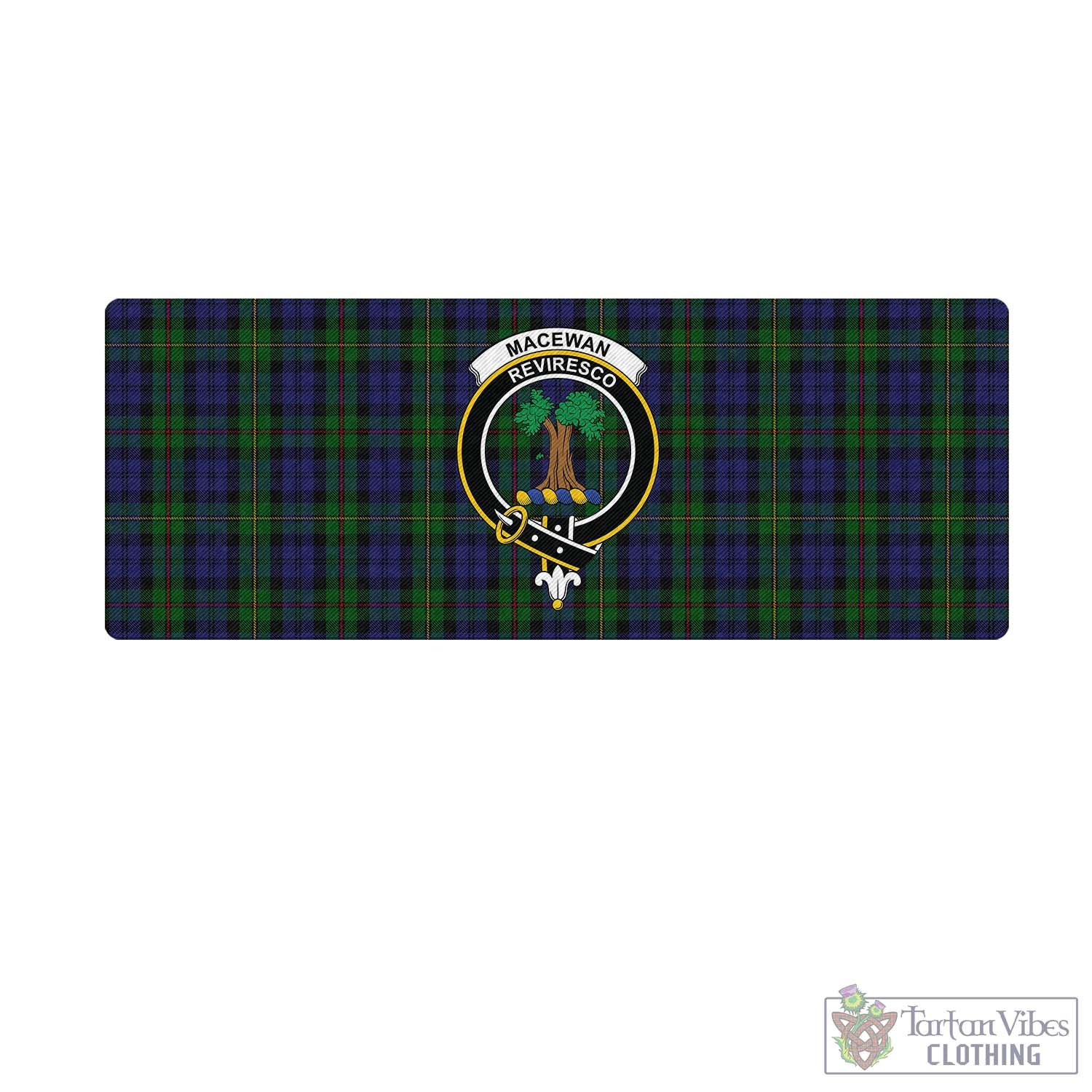 Tartan Vibes Clothing MacEwan Tartan Mouse Pad with Family Crest