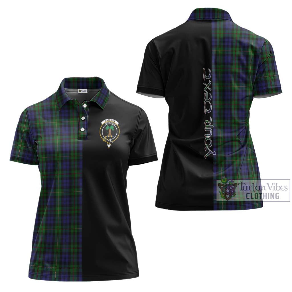 Tartan Vibes Clothing MacEwan Tartan Women's Polo Shirt with Family Crest and Half Of Me Style