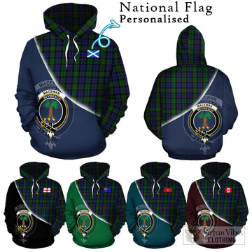 MacEwan (MacEwen) Tartan Hoodie with Personalised National Flag and Family Crest Half Style