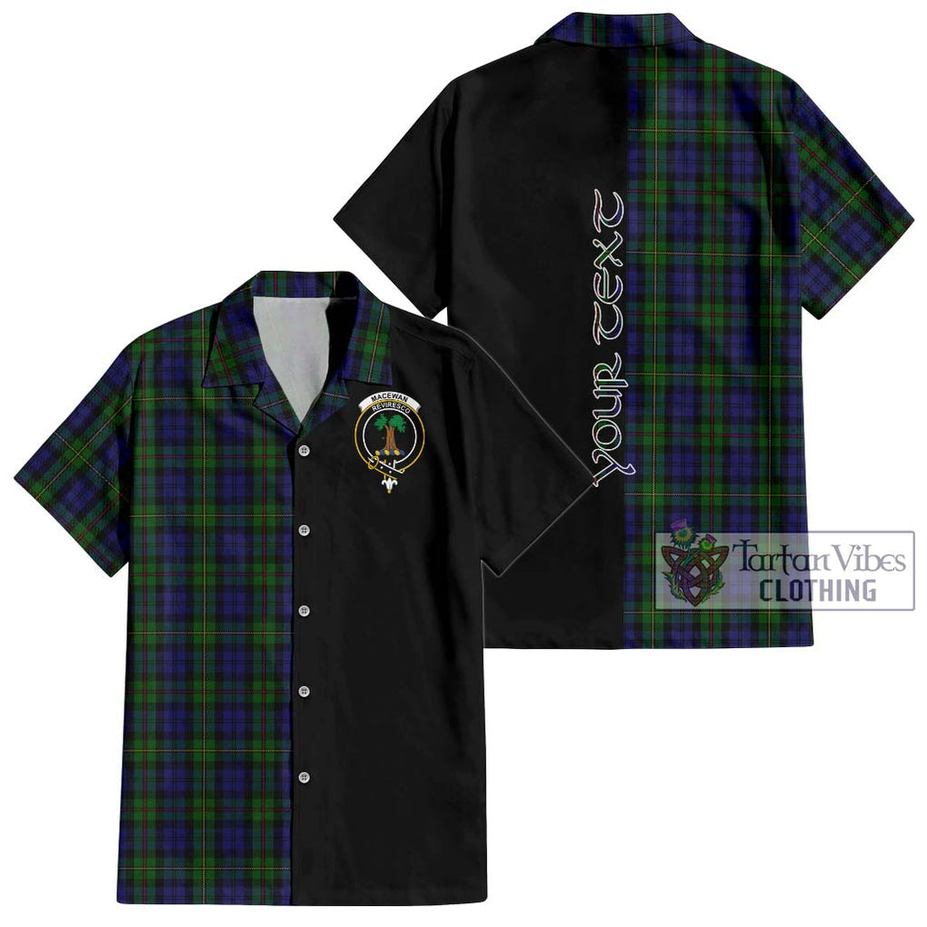 MacEwan (MacEwen) Tartan Short Sleeve Button Shirt with Family Crest and Half Of Me Style Kid - Tartanvibesclothing Shop