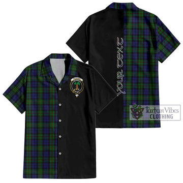 MacEwan (MacEwen) Tartan Short Sleeve Button Shirt with Family Crest and Half Of Me Style