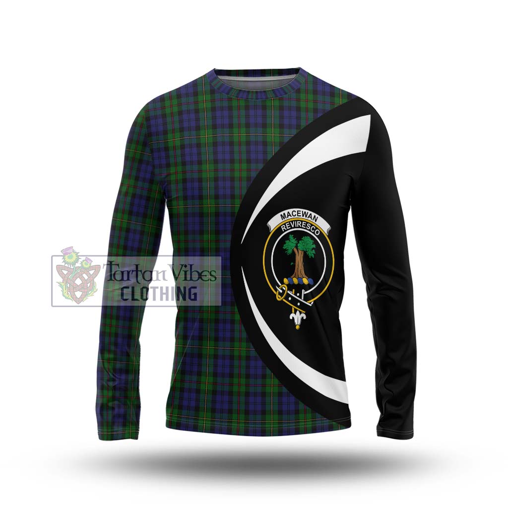 MacEwan (MacEwen) Tartan Long Sleeve T-Shirt with Family Crest Circle Style Unisex - Tartan Vibes Clothing