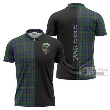 MacEwan (MacEwen) Tartan Zipper Polo Shirt with Family Crest and Half Of Me Style