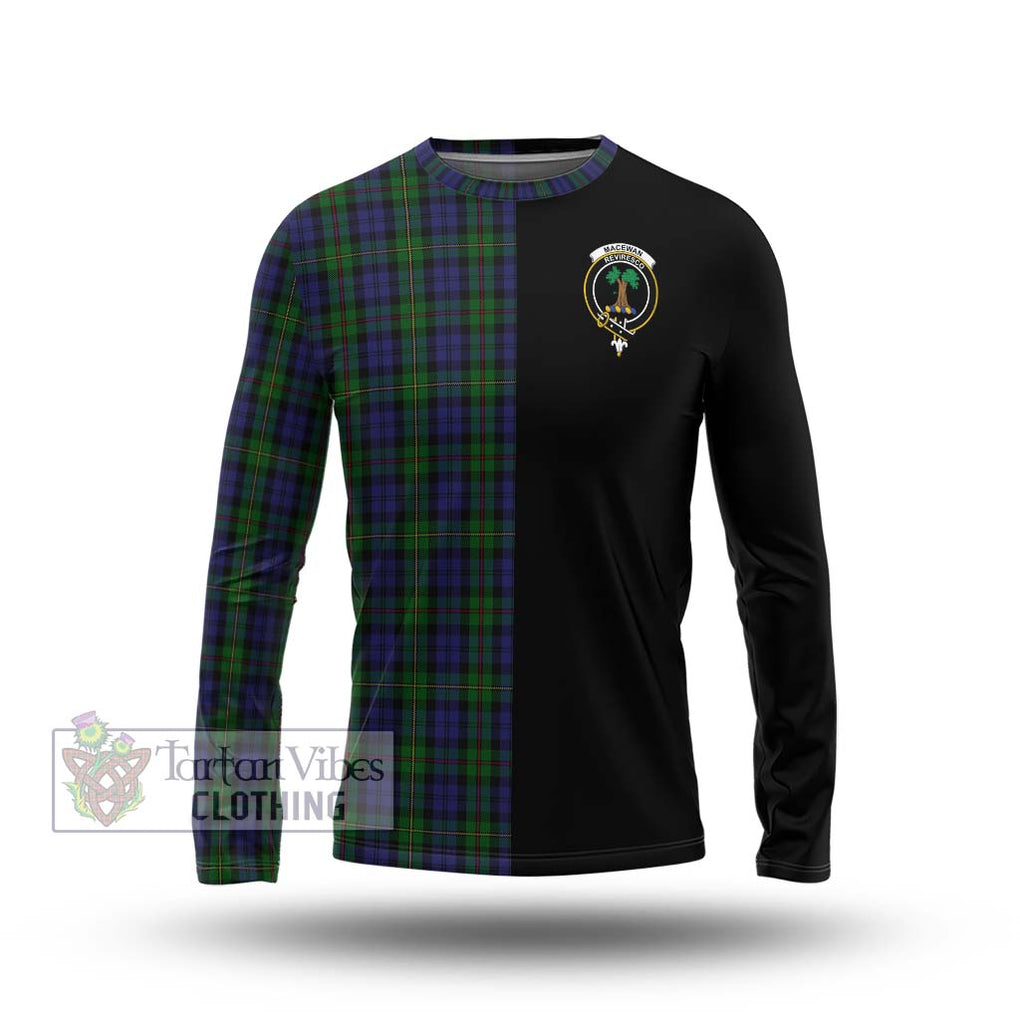 MacEwan (MacEwen) Tartan Long Sleeve T-Shirt with Family Crest and Half Of Me Style Unisex - Tartanvibesclothing Shop