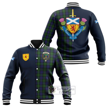 MacEwan (MacEwen) Tartan Baseball Jacket Alba with Scottish Lion Royal Arm Half Style