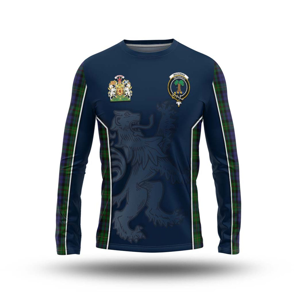 MacEwan (MacEwen) Tartan Long Sleeve T-Shirt with Family Crest and Lion Rampant Vibes Sport Style Unisex - Tartan Vibes Clothing