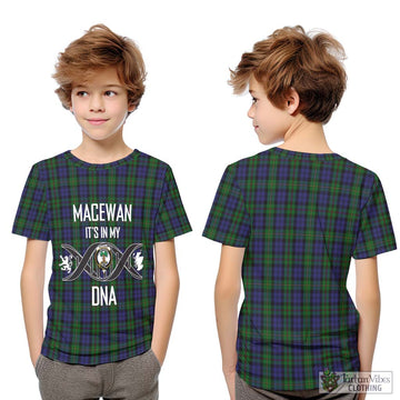 MacEwan (MacEwen) Tartan Kid T-Shirt with Family Crest DNA In Me Style