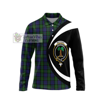 MacEwan (MacEwen) Tartan Long Sleeve Polo Shirt with Family Crest Circle Style