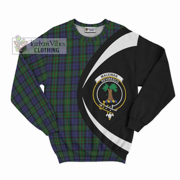 MacEwan (MacEwen) Tartan Sweatshirt with Family Crest Circle Style