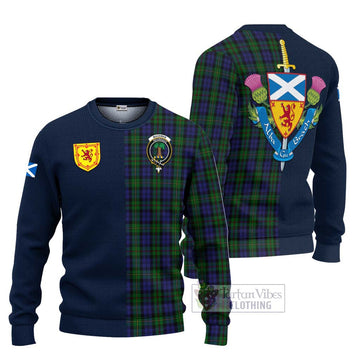 MacEwan (MacEwen) Tartan Ugly Sweater with Scottish Lion Royal Arm Half Style