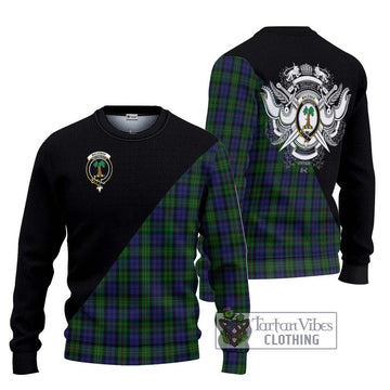 MacEwan (MacEwen) Tartan Ugly Sweater with Family Crest and Military Logo Style