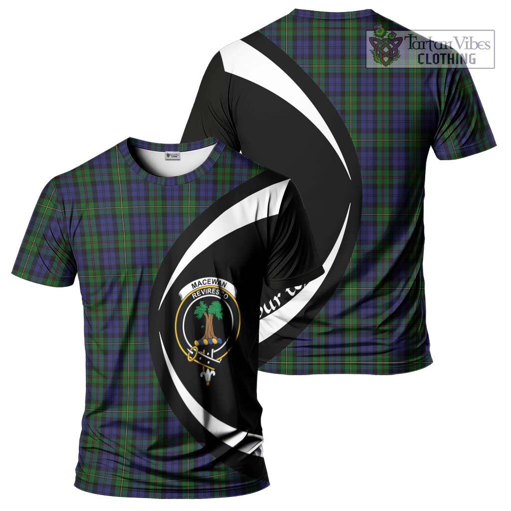 Tartan Vibes Clothing MacEwan Tartan T-Shirt with Family Crest Circle Style