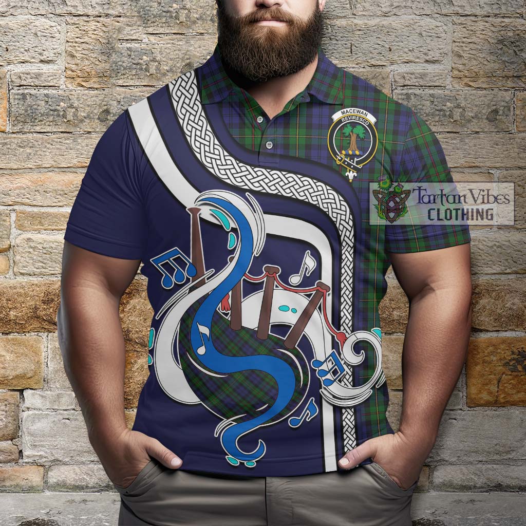 Tartan Vibes Clothing MacEwan Tartan Polo Shirt with Epic Bagpipe Style