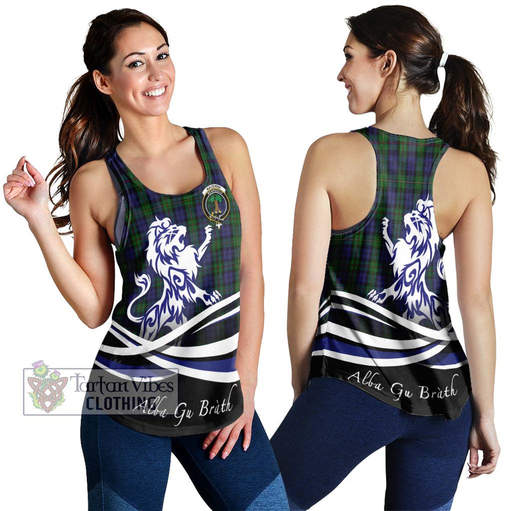 MacEwan (MacEwen) Tartan Women's Racerback Tanks with Alba Gu Brath Regal Lion Emblem 4XL - Tartanvibesclothing Shop