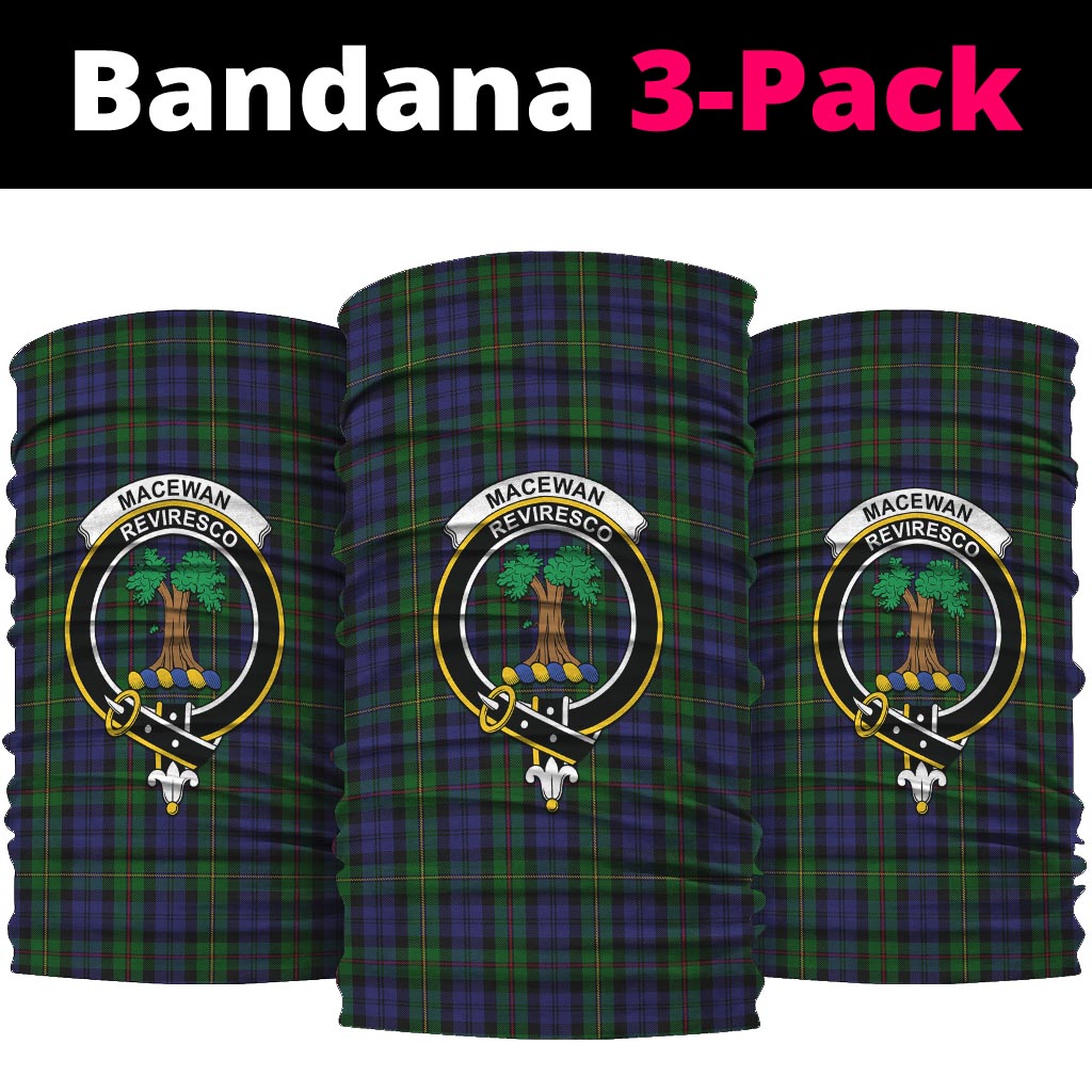MacEwan Tartan Neck Gaiters, Tartan Bandanas, Tartan Head Band with Family Crest One Size - Tartanvibesclothing