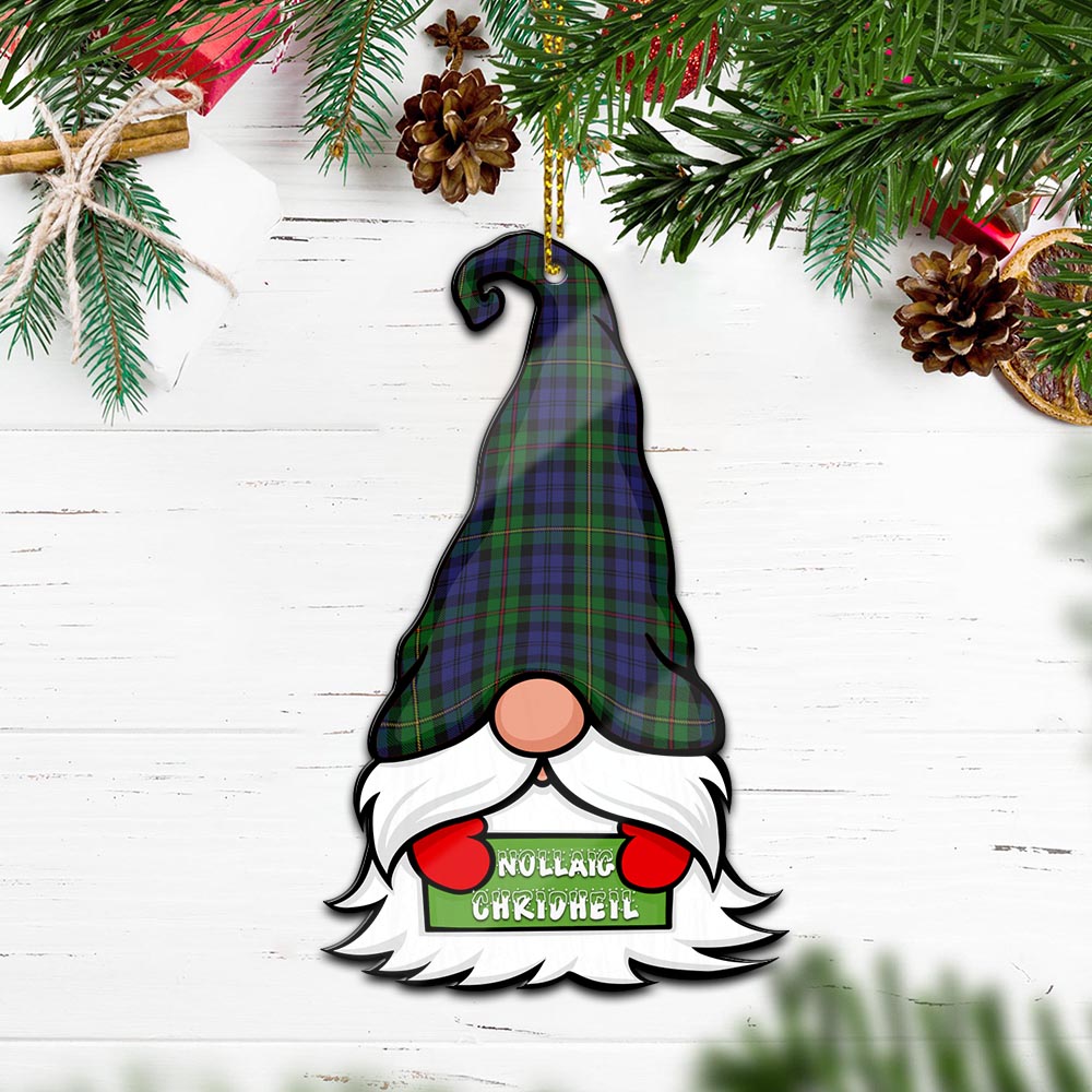 MacEwan Gnome Christmas Ornament with His Tartan Christmas Hat Wood Ornament - Tartanvibesclothing