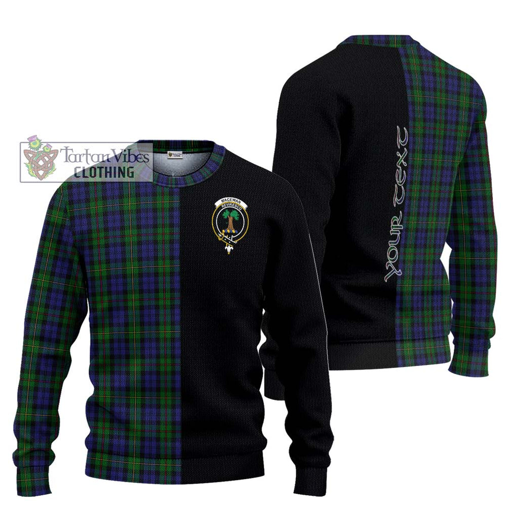 MacEwan (MacEwen) Tartan Knitted Sweater with Family Crest and Half Of Me Style Unisex - Tartanvibesclothing Shop