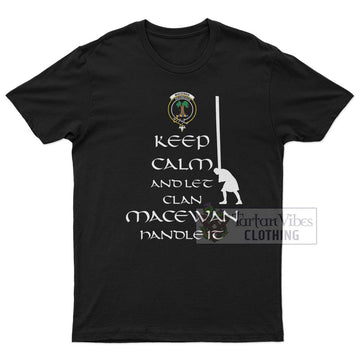 MacEwan Clan Men's T-Shirt: Keep Calm and Let the Clan Handle It Caber Toss Highland Games Style