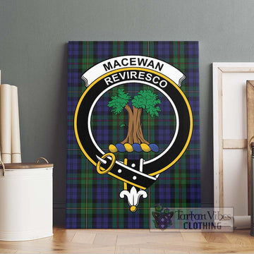 MacEwan (MacEwen) Tartan Canvas Print Wall Art with Family Crest