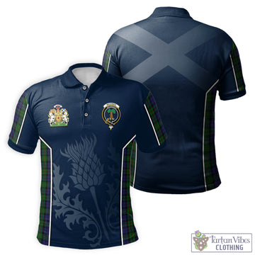 MacEwan Tartan Men's Polo Shirt with Family Crest and Scottish Thistle Vibes Sport Style